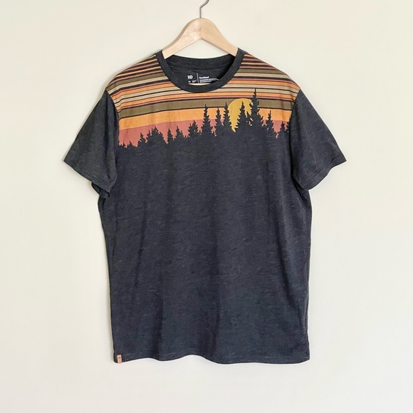 NEW Tentree Retro Juniper Sunset Graphic Charcoal T Shirt Men’s size XL - Picture 2 of 7